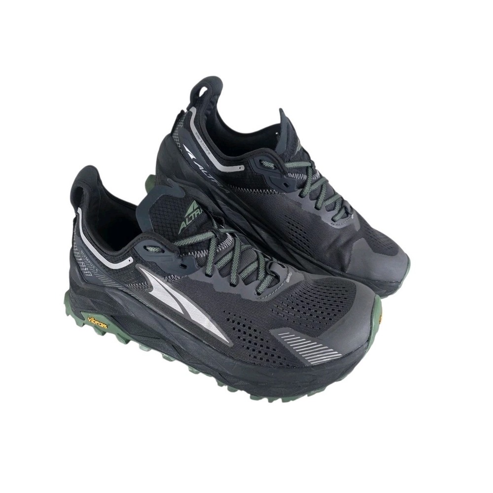 Altra Olympus 5 Mens 9.5 Black Gray Max Cushion Trail Running Shoes AL0A7R6P020